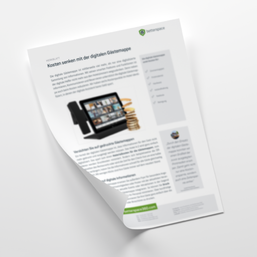 Merkblatt Kosten senken mit der digitale Gästemappe