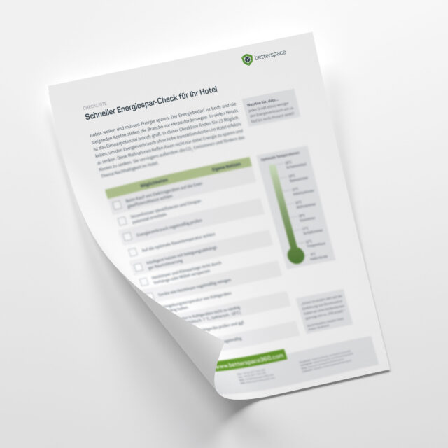Checkliste Energie sparen im Hotel grauer Hintergund
