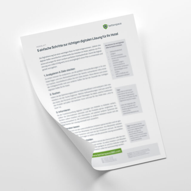 Checkliste und Merkblatt Digitalisierung im Hotel