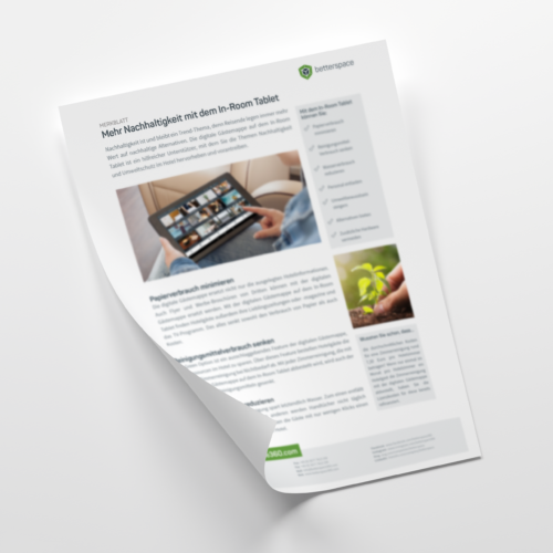 Merkblatt-Mehr Nachhaltigkeit mit dem In-Room Tablet