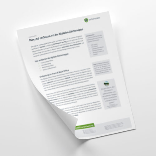 merkblatt personal entlasten mit der Gästemappe
