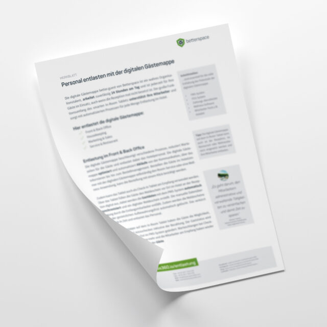 merkblatt personal entlasten mit der Gästemappe