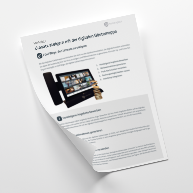 Merkblatt Umsatz Steigern mit der digitalen Gästemappe