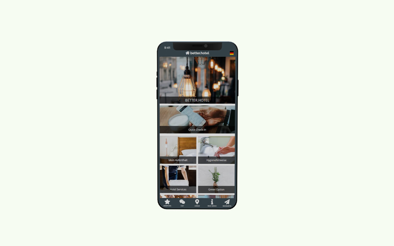 Smartphone mit digitaler Gästemappe