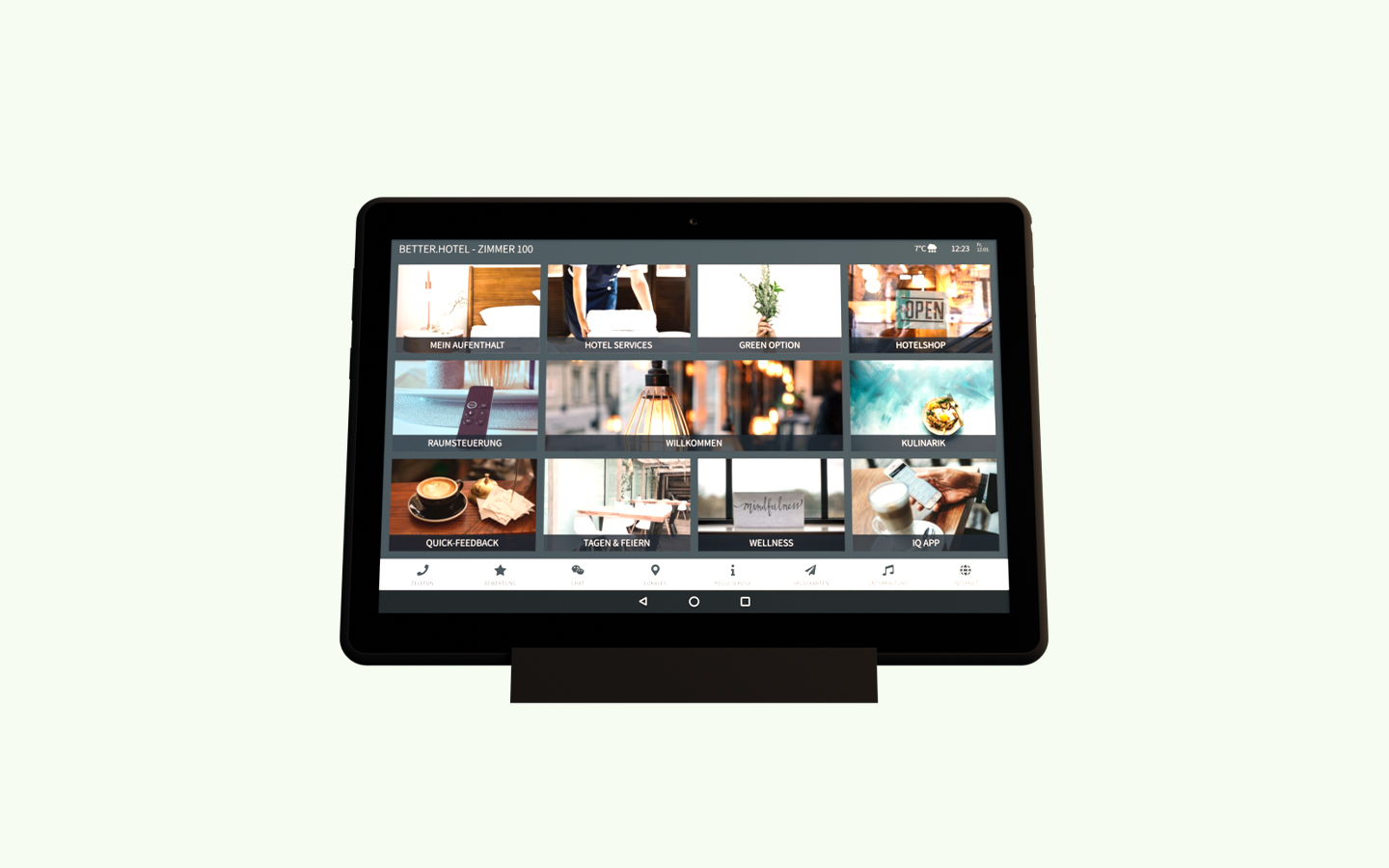 The hardware for better.guest; In-room tablet with digital guest directory