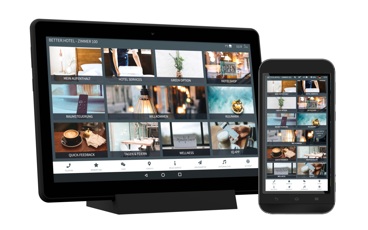 better.guest on the smartphone and in-room tablet from betterspace