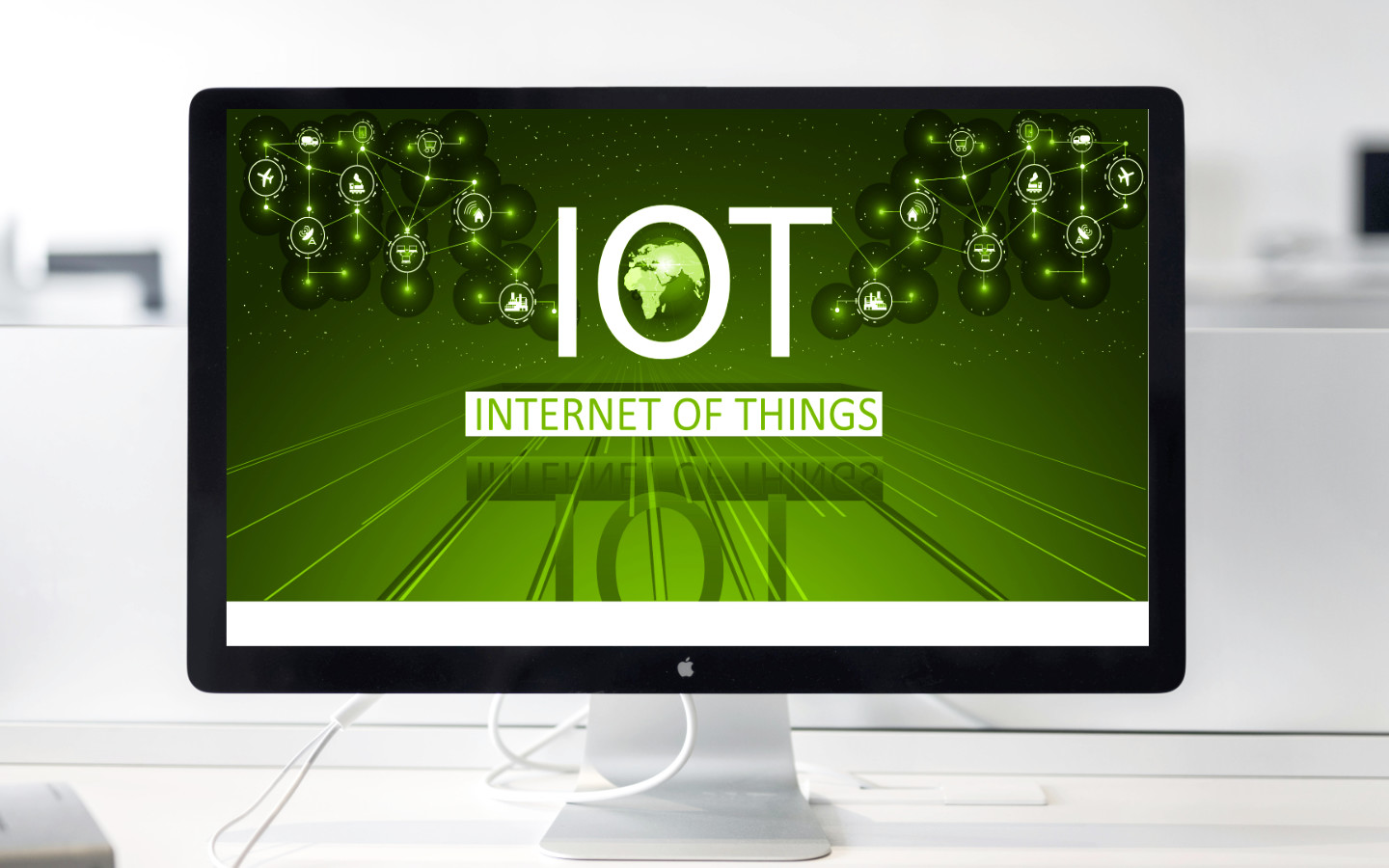 Monitor mit einer Grafik zu IoT Internet of Things