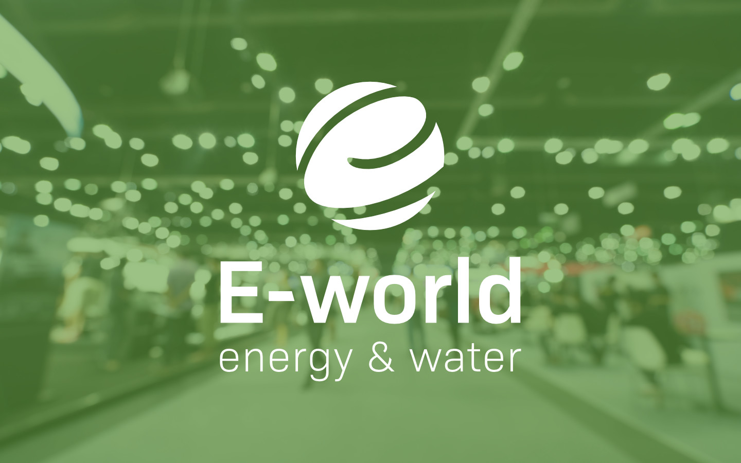 Messe e-world mit logo