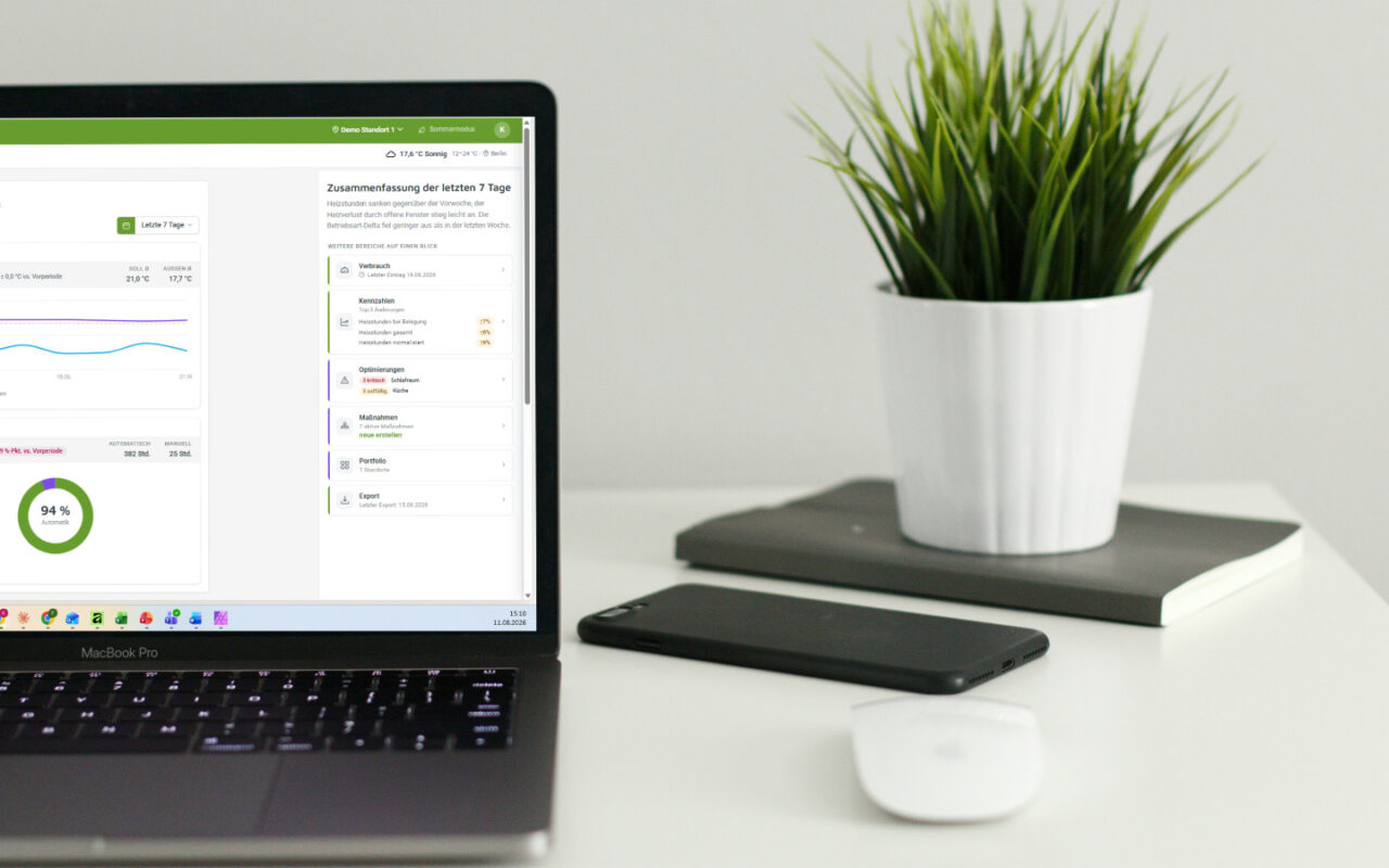 Übersicht software better.energy Analyze auf Laptop